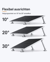 enjoysolar® Master aluminum bracket with adjustable angle of inclination 10° -30° (including all nuts and bolts)
